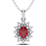 14K 0.05CT Diamond Ruby Pendant