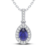 14K 0.10CT Diamond Sapphire Pendant