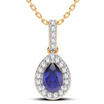 14K 0.10CT Diamond Sapphire Pendant