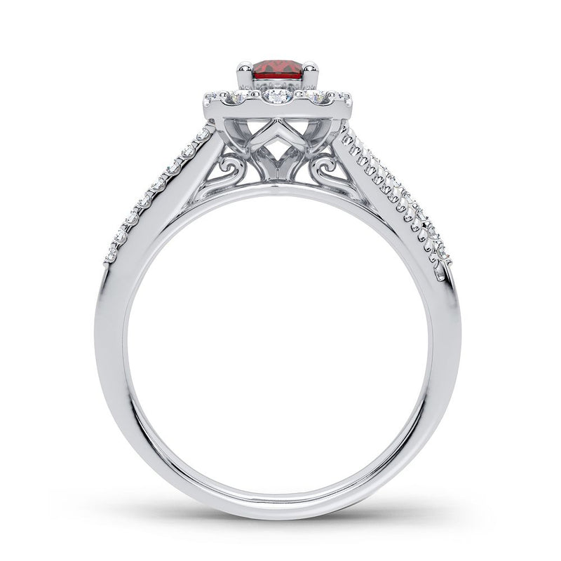 14K 0.33CT Diamond Ruby Ring