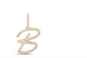 1/5CTW-DIA NICOLE INITIAL "B" PENDANT 10K