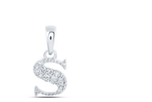 1/20CTW-DIA NICOLE INITIAL "S" PENDANT 10K