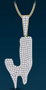 10k Genuine Diamond Drip Letters Initials A-Z