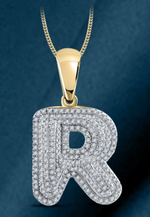 10k Genuine Diamond Bubble Letters Initials A-Z