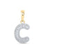 1/4CTW-DIA INITIAL "C" PENDANT 10K