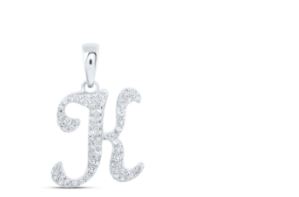 1/5CTW-DIA NICOLE INITIAL "K" PENDANT 10K