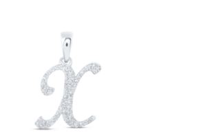 1/8CTW-DIA NICOLE INITIAL "X" PENDANT 10K