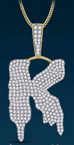 10k Genuine Diamond Drip Letters Initials A-Z