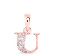 1/20CTW-DIA NICOLE INITIAL "U" PENDANT 10K