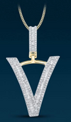 10k Genuine Diamond Baguette Letters Initials A-Z