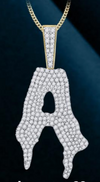 10k Genuine Diamond Drip Letters Initials A-Z