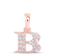 1/10CTW-DIA NICOLE INITIAL "B" PENDANT 10K