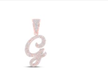 7/8CTW-DIA NICOLE INITIAL "G" PENDANT 10K