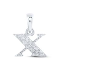 1/12 CTW-DIA NICOLE INITIAL "X" PENDANT 10K