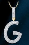 10k Genuine Diamond Baguette Letters Initials A-Z