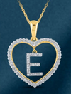 10k Genuine Diamond Heart Cut Out Letters Initials A-Z