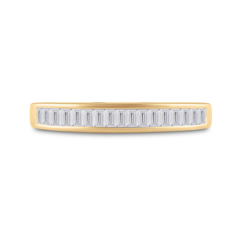 10kt Yellow Gold Womens Baguette Diamond Wedding Band 1/4 Cttw