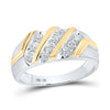 10kt Two-tone Gold Mens Round Diamond Wedding Band Ring 1/2 Cttw