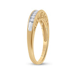 10kt Yellow Gold Womens Round Diamond I Love You Band 1/5 Cttw