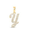 1/5CTW-DIA NICOLE INITIAL "Y" PENDANT 10K