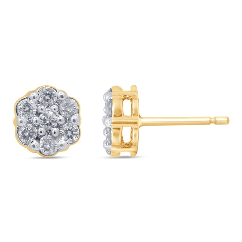 10K 0.46-0.52CT D-FLOWER EARRING