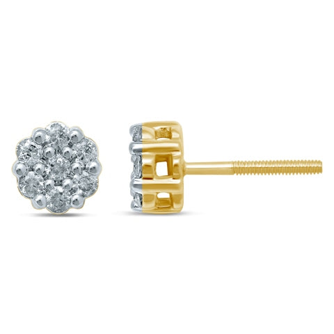 10K 0.30-0.37CT D-FLOWER EARRINGS