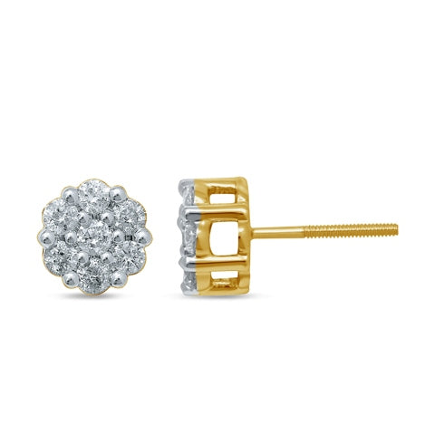 10K 0.73-0.80CT D-FLOWER EARRINGS