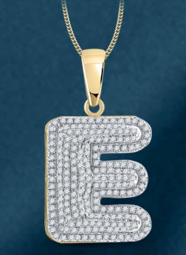 10k Genuine Diamond Bubble Letters Initials A-Z