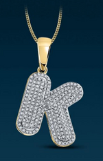 10k Genuine Diamond Bubble Letters Initials A-Z