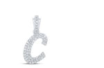 1/4CTW-DIA NICOLE INITIAL "C" PENDANT 10K