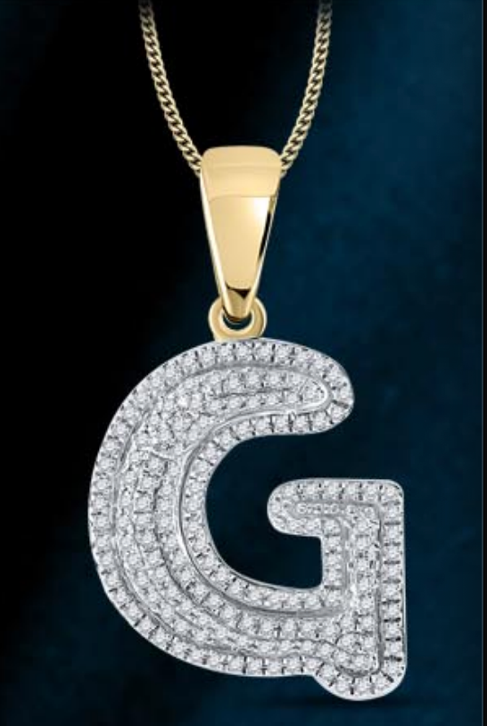 10k Genuine Diamond Bubble Letters Initials A-Z