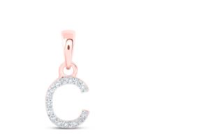 0.03CTW-DIA NICOLE INITIAL "C" PENDANT 10K