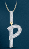 10k Genuine Diamond Baguette Letters Initials A-Z