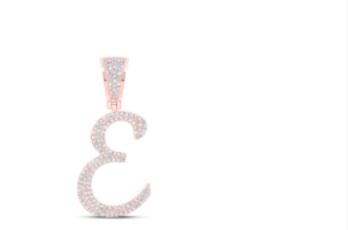 3/4CTW-DIA NICOLE INITIAL "E" PENDANT 10K