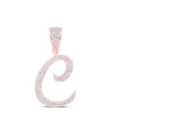 3/4CTW-DIA NICOLE INITIAL "C" PENDANT 10K