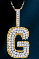 10k Genuine Diamond Buff Letters Initials A-Z