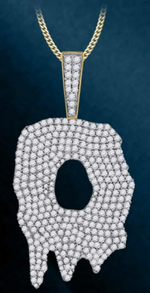 10k Genuine Diamond Drip Letters Initials A-Z