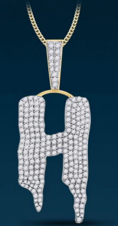 10k Genuine Diamond Drip Letters Initials A-Z