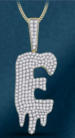 10k Genuine Diamond Drip Letters Initials A-Z