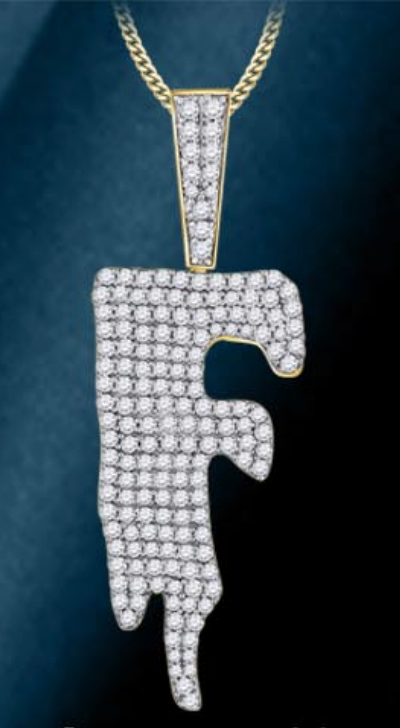 10k Genuine Diamond Drip Letters Initials A-Z