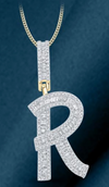 10k Genuine Diamond Baguette Letters Initials A-Z