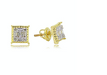 10k Genuine Diamond earring .33 ctw Square