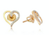 10k Genuine Diamond earring .12 ctw Heart