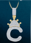 10k Genuine Diamond Baguette Crown Letters Initials A-Z