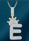 10k Genuine Diamond Baguette Crown Letters Initials A-Z