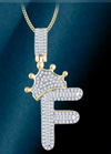 10k Genuine Diamond Baguette Crown Letters Initials A-Z