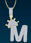 10k Genuine Diamond Baguette Crown Letters Initials A-Z