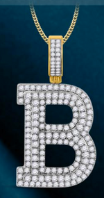 10k Genuine Diamond Solid Back Letters Initials A-Z