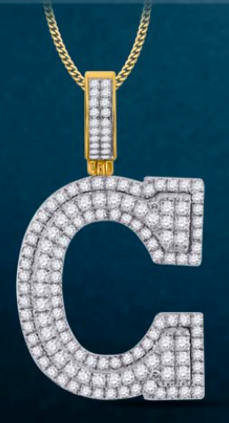 10k Genuine Diamond Solid Back Letters Initials A-Z