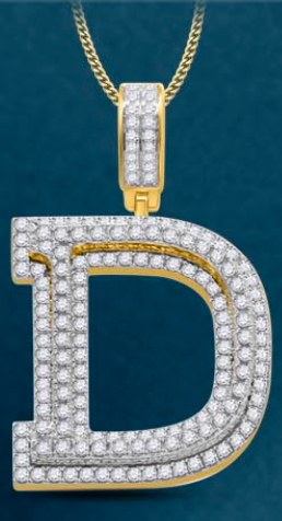 10k Genuine Diamond Solid Back Letters Initials A-Z